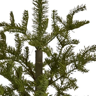 Image showing  4.5 ft. Pre-Lit Christmas Pine Artificial Tree in Decorative Planter