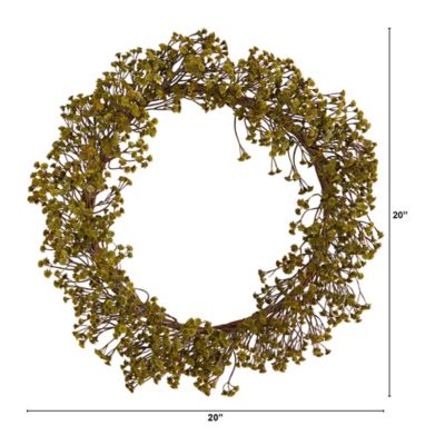 Image showing  20 in. Autumn Gypsophila Artificial Wreath