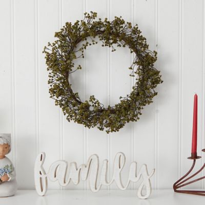 Image showing  20 in. Autumn Gypsophila Artificial Wreath