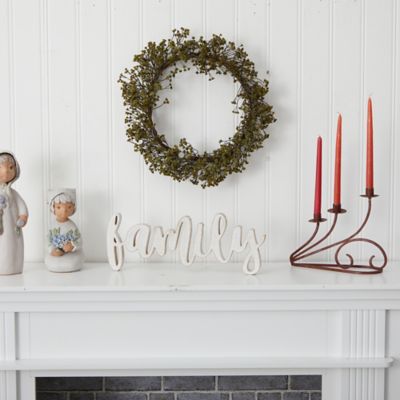 Image showing  20 in. Autumn Gypsophila Artificial Wreath