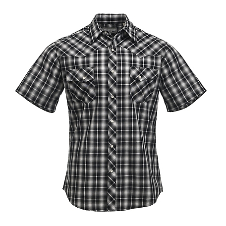 Wrangler Men's Wrancher Short Sleeve Plaid Shirt