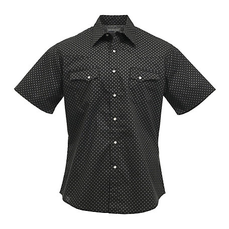 Wrangler Men's Wrancher Print Short Sleeve Shirt