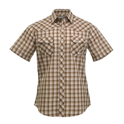 Wrangler Men's Wrancher Short Sleeve Plaid Shirt Button western shirts