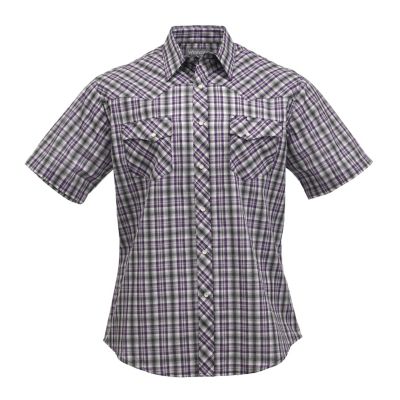 Wrangler Men's Wrancher Short Sleeve Plaid Shirt