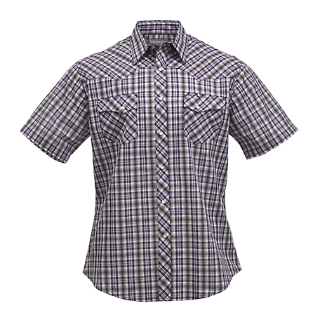 Wrangler Men's Wrancher Short Sleeve Plaid Shirt