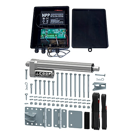 Ghost Controls Automatic Chicken Coop Door Opener Kit with Battery, 50 Chicken Capacity
