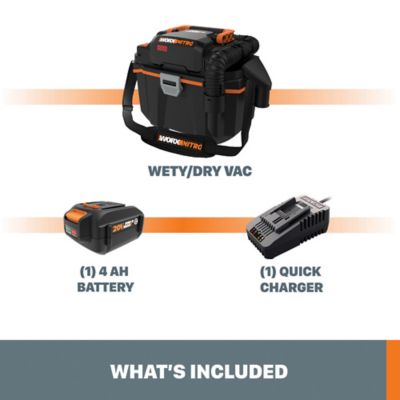 Image showing 6 th WORX 2.6 gal. Nitro 20V 3-in-1 Cordless Wet/Dry Vacuum
