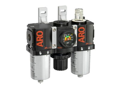 ARO 1000 Series Combination 3 pc. Air Compressor Filter, Regulator & Lubricator with Gauge, 1/4 in. NPT