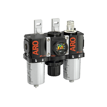 ARO 1000 Series Combination 3 pc. Air Compressor Filter, Regulator & Lubricator with Gauge, 1/4 in. NPT