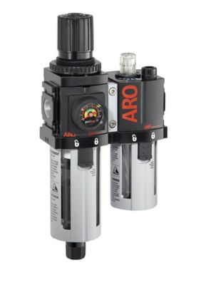 Image showing  1500 Series 2 pc. Compressed Air Filter/Regulator/Lubricator Unit, Gauge, 1/4 in. NPT, Auto Drain, Poly Bowl, C38221-601