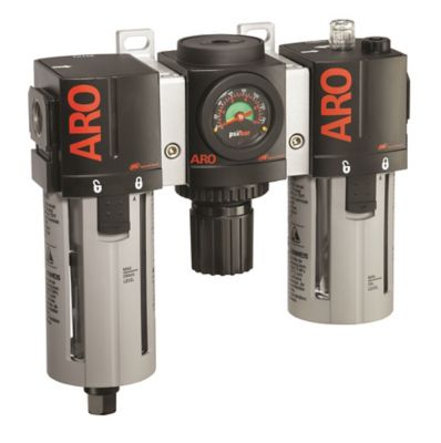 ARO 2000 Series Combination 3 pc. Air Compressor Filter, Regulator and Lubricator Set, Auto Drain