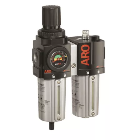 ARO 3/4 in NPT 2000 Series Compressed Air Filter/Regulator/Lubricator Unit with Gauge Auto Drain Metal 2 Piece C38341-610 Filters Regulators & Lubricators