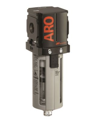 ARO 1000 Series Compressed Air Filter, 1/8 in. NPT, Auto Drain, Poly Bowl with Guard, 5 Microns, F35111-401