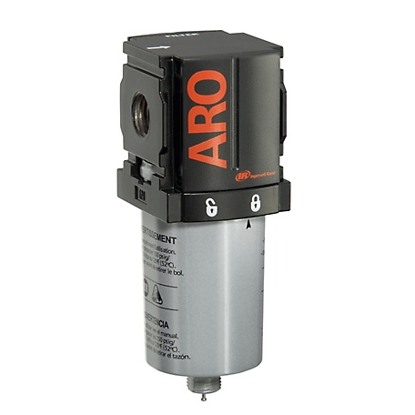 ARO 1000 Series Compressed Air Filter, 1/4 in. NPT, Manual Drain, Metal Bowl, F35121-320