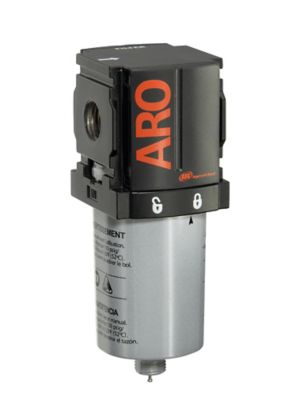 ARO 1000 Series Compressed Air Filter, 1/4 in. NPT, Manual Drain, Metal Bowl, 5 Microns, F35121-420