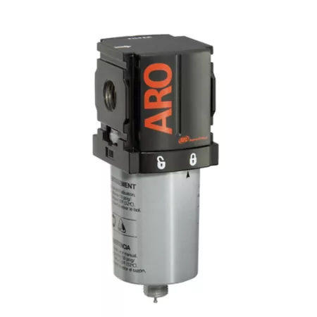 ARO 1000 Series Compressed Air Filter 1/4 in NPT Manual Drain Metal Bowl 5 Micron F35121-420 Filters Regulators & Lubricators