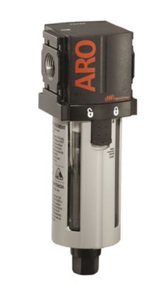 ARO 1500 Series Coalescing Compressed Air Filter, 1/4 in. NPT, Auto Drain, Poly Bowl with Guard, 5 Microns, F35221-401