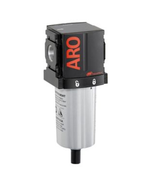 ARO 1500 Series Compressed Air Filter, 1/4 in. NPT, Manual Drain, Metal Bowl with Sight Glass, 5 Microns, F35221-420