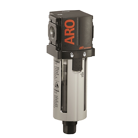 ARO 1500 Series Compressed Air Filter, 3/8 in. NPT, Auto Drain, Poly Bowl with Guard, 0.3 Microns, F35231-301