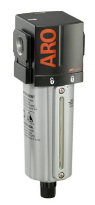 ARO 2000 Series Compressed Air Filter, 3/8 in. NPT, Auto Drain, Metal Bowl with Sight Glass, 5 Microns, F35331-411