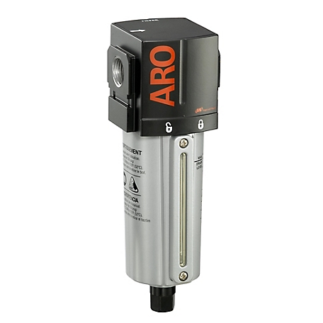 ARO 2000 Series Compressed Air Filter, 3/8 in. NPT, Auto Drain, Metal Bowl with Sight Glass, 5 Microns, F35331-411