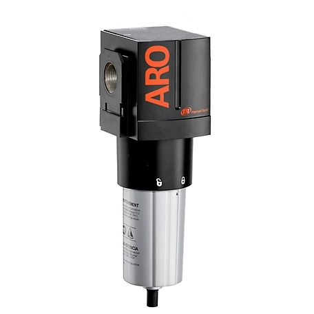ARO 1 in. NPT 3000 Series Standard Air Compressor Filter, Manual Drain, Metal Bowl