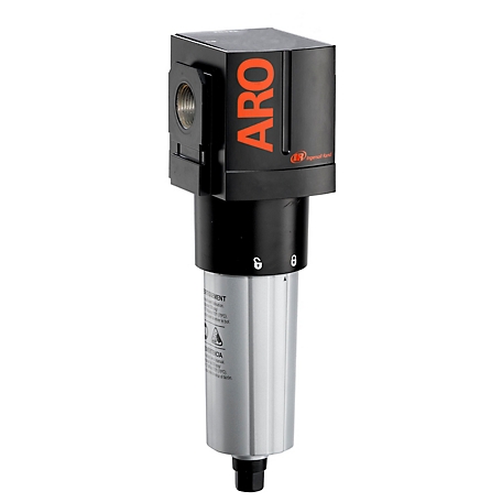 ARO 1 in. NPT 3000 Series Standard Air Compressor Filter, Auto Drain, Metal Bowl