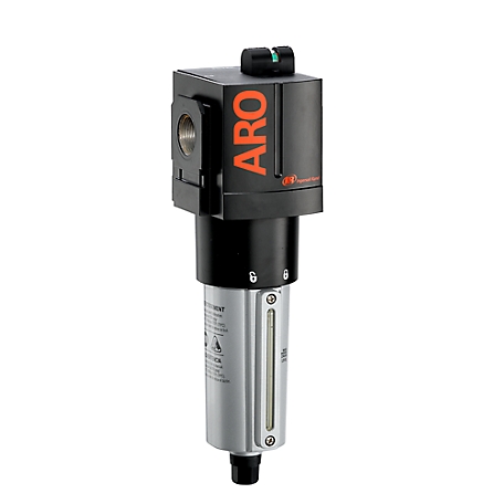 ARO 3000 Series Compressed Air Filter, 1 in. NPT, Auto Drain, Metal Bowl with Sight Glass, 5 Microns, F35462-411