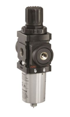 Image showing  1000 Series Piggyback Air Compressor Filter/Regulator, 1/4 in. NPT, Metal Bowl, Manual Drain