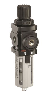 Image showing  1000 Series Piggyback Air Compressor Filter/Regulator, 1/4 in. NPT, Poly Bowl, 0-30 PSI