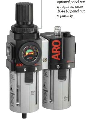 Image showing  1/2 in. NPT 2000 Series Piggyback Air Compressor Filter/Regulator with Gauge, Metal Bowl