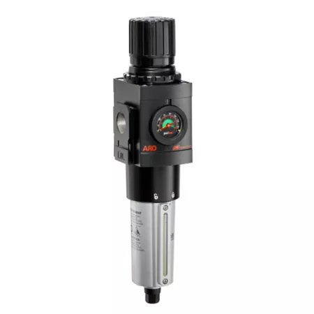 ARO 1 in NPT 3000 Series Piggyback Air Compressor Filter/Regulator with Gauge Metal Bowl Filters Regulators & Lubricators