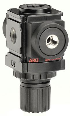 ARO 1000 Series Air Line Compressor Regulator, 1/8 in. NPT, Knob, Relieving, R37111-200