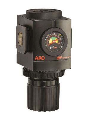 ARO 3000 Series Air Line Compressor Regulator with Gauge, 1 in. NPT, 0-140 PSIG, Knob