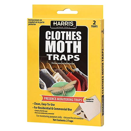 Harris Clothes Moth Traps, 2 Pack, Professional Strength, Discreet, Long Lasting and Easy to Set