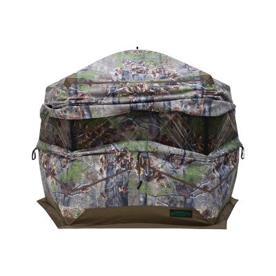 Barronett Blinds 4-Person Ox 5 Ground Hunting Blind, Durable Oxhide Fabric, Backwoods Camo