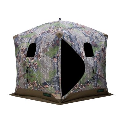 Image showing  4-Person Ox 5 Ground Hunting Blind, Durable Oxhide Fabric, Backwoods Camo