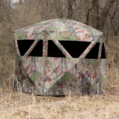 Image showing  4-Person Feather Five Hub Hunting Blind, Bloodtrail Backwoods Camo