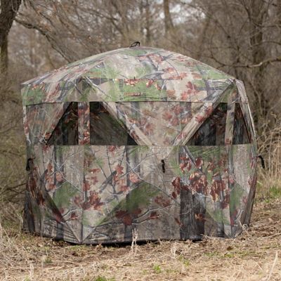 Image showing  4-Person Feather Five Hub Hunting Blind, Bloodtrail Backwoods Camo