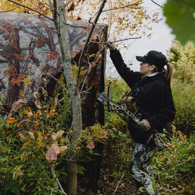 Image showing 6 th Barronett Blinds 3-Person Prowler 350 Portable Hunting Blind, Pop-Up Hub Blind, Bloodtrail Woodland