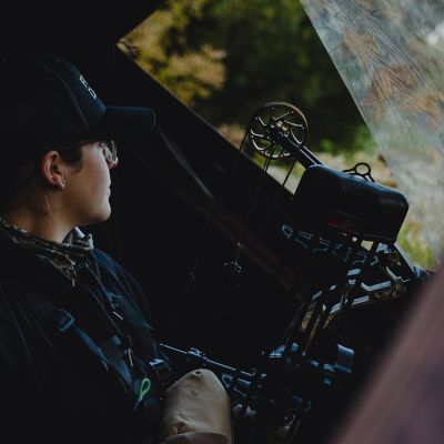 Image showing 9 th Barronett Blinds 3-Person Prowler 350 Portable Hunting Blind, Pop-Up Hub Blind, Bloodtrail Woodland