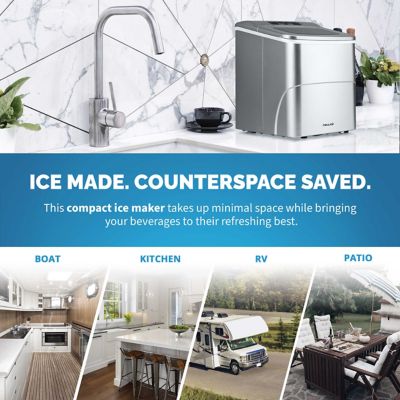 Image showing  26 lb. Ice/Day Lightweight Countertop Ice Maker, Intuitive Control, Large or Small Ice Size