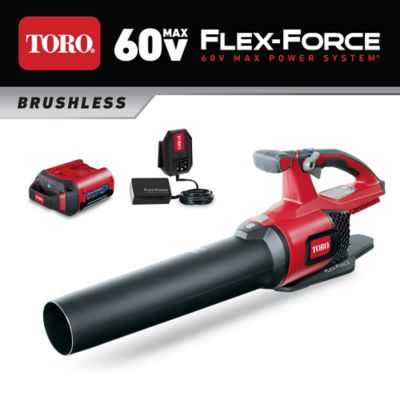 Toro 110 MPH/565 CFM 60V Max Lithium-Ion Cordless Brushless Leaf Blower, 2.0Ah Battery and Charger Included