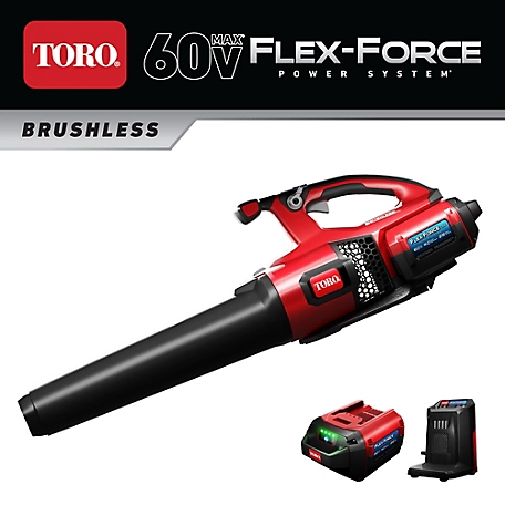 Toro 157 MPH/605 CFM 60V Max Lithium-Ion Cordless Brushless Leaf Blower, 4.0Mah Battery and Charger Included