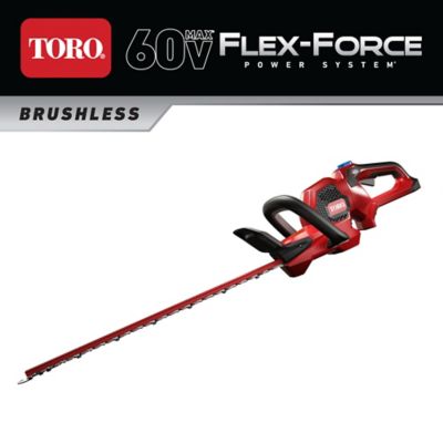 Toro 24 in. Flex-Force 60V MAX Lithium-Ion Cordless Hedge Trimmer, Bare-Tool 60V MAX Electric Battery 24” Hedge Trimmer