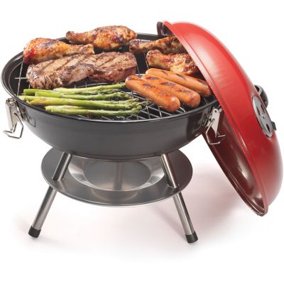 Image showing  Portable Charcoal Kettle Grill, 1 sq. ft., Red/Black