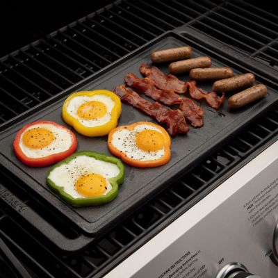 Image showing  Reversible Cast Iron Grill and Griddle Plate