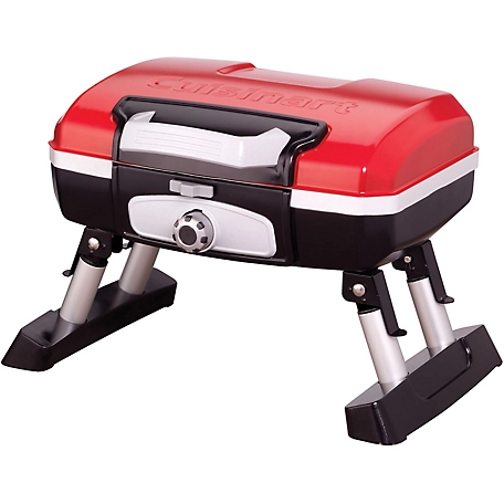 Cuisinart LP Gas Petit Gourmet Portable Tabletop Outdoor Grill, Red/Black