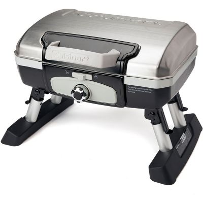 Cuisinart Petit Gourmet Portable Tabletop Outdoor LP Gas Grill in Silver/Black