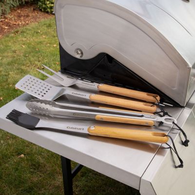 Image showing  4 pc. Ash Wood Grill Tool Set
